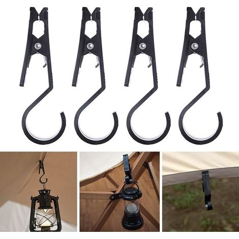 CCYKXA Pack Plastic Camping Tent Hooks, Lightweight Hanging Clips for Lanterns, Towels and Equipment, Easy to Attach to Canopies and Tent Poles