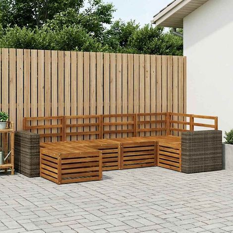 vidaXL Outdoor Sofa Set 6 pcs Natural Polyester (1/5)