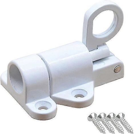 Outil de verrouillage de porte de grenier pour trappe de grenier avec verrou à ressort et support en alliage d'aluminium [DB] Blanc