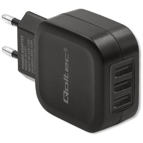 Caricabatterie da muro Qoltec 17W 5V 3,4A 3xUSB (1/5)