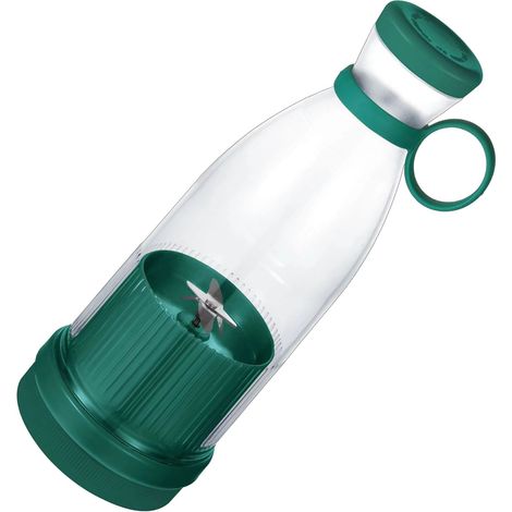 Mixeur multifonction portable, rechargeable, rotation à 360 degrés, petit extracteur de jus électrique portatif et efficace, idéal pour les voyages et les résidences étudiantes (vert) (1/5)