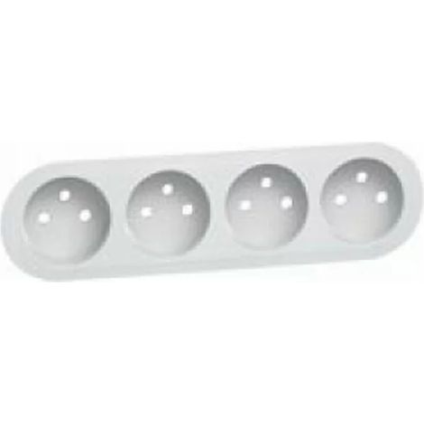 Legrand 068125 - White hubcap - Compact pre-wired 4 x 2P+E socket - Céliane