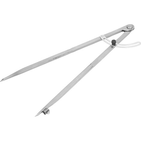 Compas à pointes biseautées de 400 mm en acier au carbone avec porte-crayon pour menuisier et travail du cuir