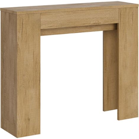 Consolle 90x25 cm allungabile fino a 181 cm in nobilitato Quercia Natura - SLICK (1/3)