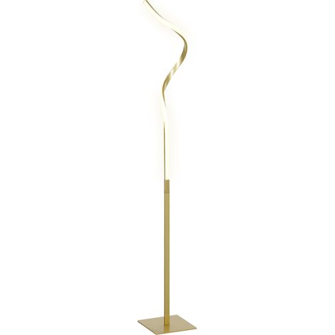 HOMCOM LED Floor Lamp, Standing Lamp with3 Adjustable Brightness Gold Tone (1/5)