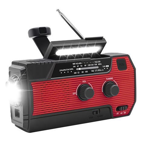 Multifunktionsradio – Notfunkradio – Kurbelradio – Tragbar – SOS-Funktion – ABS – Rot (1/5)