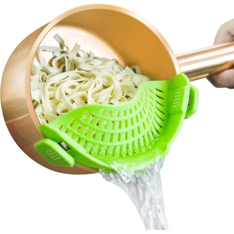 Passoire à clipser en silicone pour casseroles, passoire à légumes et fruits, passoire de cuisine en silicone (1/3)