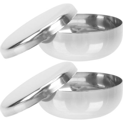 Longziming – Reisschüsseln aus Edelstahl mit Deckel – Robuste Dampfschüsseln zum einfachen Befüllen und Servieren, stabiles und langlebiges Geschirrset (1/5)