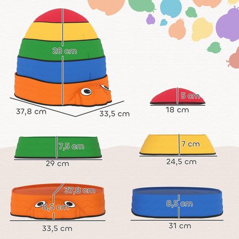 Pierres d’équilibrage pour l’maison et l’plein air pour enfants 5 pièces antidérapantes empilables 2 à 8 ans (1/5)