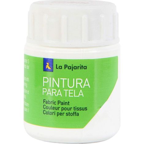 La Pajarita 114371 vernice tessuto, T-01, 25 ml, Bianco (1/3)