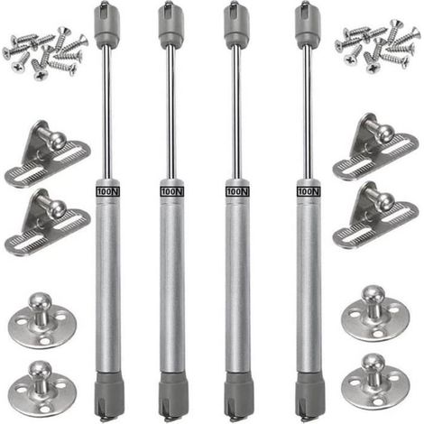 Amortisseurs à gaz - FOLAYA - Lot de 4 - Blanc - Argent satiné (1/4)