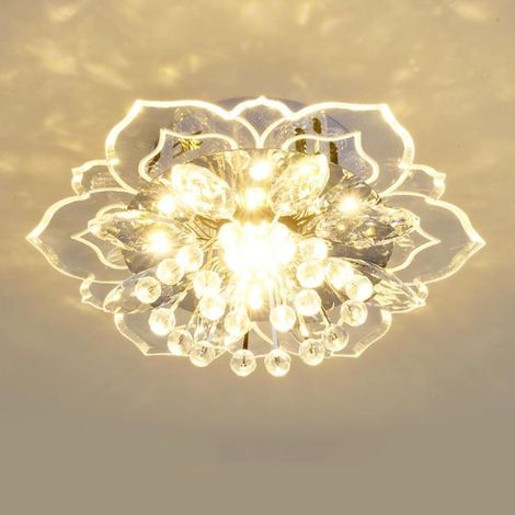 Moderne LED-Deckenleuchte mit floralem Kristallmuster für den Innenbereich, Mini-Leuchte im skandinavischen Stil, Wohndekoration, runde Beleuchtung für Wohnzimmer und Flur - (1/5)