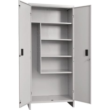 ARMADIO ARMADIETTO PORTASCOPE 60 x 40 x H179 Cm METALLO LAMIERA GRIGIO 2 ANTE