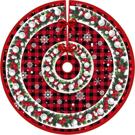Falda para árbol de Navidad, 120 cm de diámetro, delantales para fondo de árbol de Navidad, decoración para árbol de Navidad, decoración del hogar (Estilo 22) (1/5)
