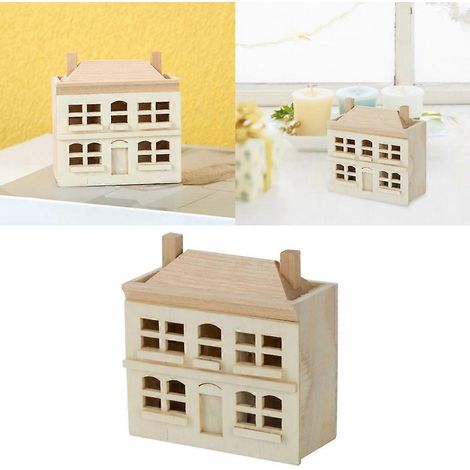 Maison de poupée en bois, modèle réduit multifonctionnel pour festival et fêtes. (1/4)