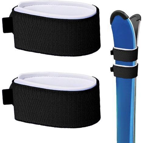 sangles de ski avec velcro, sangles de ski, velcro, sangles de fixation, sangles de ski de fond, sangles de bâtons de ski, sangles de bâtons auto-adhésives réglables, jeu de sangles de fixation (1/5)