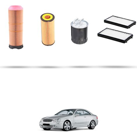 Kit tagliando 4 filtri compatibile con Mercedes Classe C (W203,C203,S203) C220 CDI 110kw dal 2004 al 2007 (1/5)