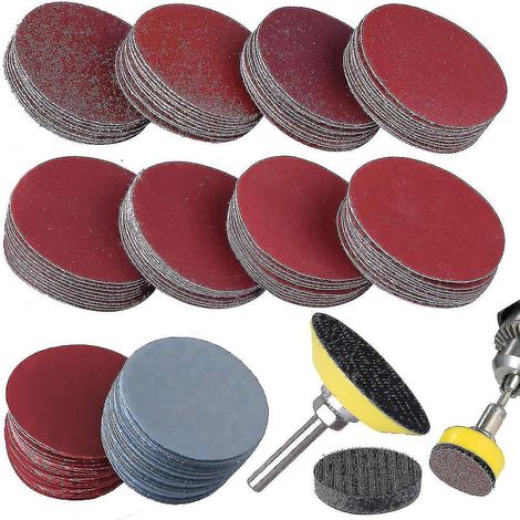 Schleifscheiben- und Pad-Set, Packung mit 100 Blatt Schleifpapier und Schaumstoffpads --
