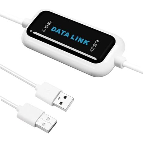 Câble de transfert USB PC à PC, USB 2.0 pour ordinateur portable et de bureau : synchronisation de données, transfert de fichiers, compatible avec Windows 11/10/8.1/8/7/Vista/XP/2000 (1/5)