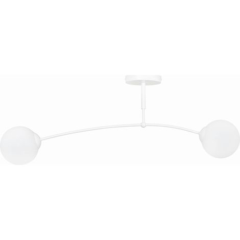 Plafoniera Emibig Pregos metallo 2xE14 bianca 60cm (1/4)