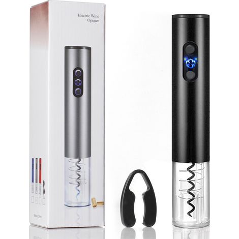Ouvre-bouteilles électriques à piles sèches avec tire-bouchon automatique lumineux, coupe-capsule et bouchon à vide (1/5)