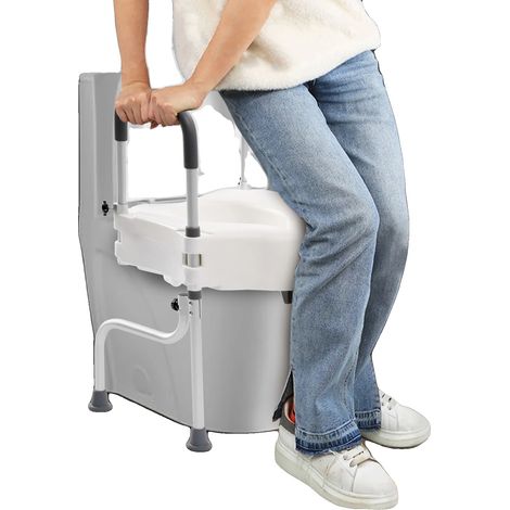 WC-Sitzerhöhung, höhenverstellbar, kompaktes Design, Tragkraft bis zu 136 kg, einfache Montage (1/5)