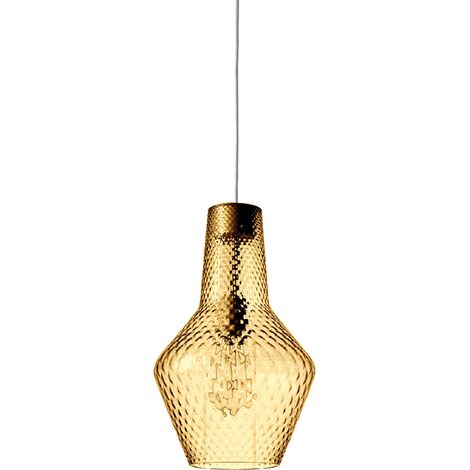 Suspension Romeo Ø 250 X 3180 Mm. 1 Ampoule E27 70 W Hs-Ip20 Grise, Verre Ambré (1/4)