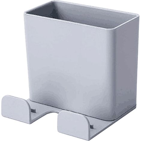 Boîte de Rangement Murale Adhesive Organiseur Multifonction Porte Contrôle Télé ABS 6.5x6x6cm Blanc Beige Gris (1/5)