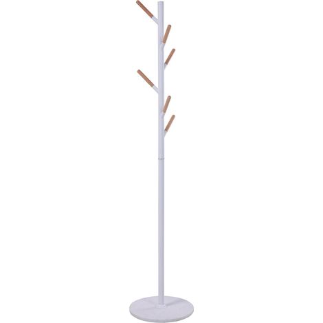 Perchero de entrada de diseño 172 x 37 cm acero blanco 030010381