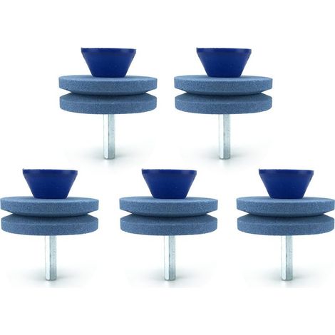 Pierres à aiguiser à double couche (5 bleues) Affûteuse de tondeuse à gazon double couche, meule, pierre à aiguiser, affûteuse résistante à l'usure, tête d'affûtage industrielle (1/5)