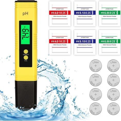 PH Testeur Electronique, Testeur de qualité de l'eau Digital LCD,Fonction D'étalonnage Automatique et 0.00-14.00 Portable PH Mètre Numérique Portable PH Mètre Numérique (1/5)