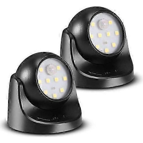 Applique murale LED sans fil étanche 6000K, alimentée par batterie, avec détecteur de mouvement - allumage/extinction automatique (lot de 2), blanc froid (1/5)