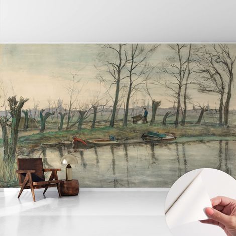 Carta da parati autoadesiva - fotomurale - decorazione parete - stile elegante - decorazione casa - Paesaggio invernale 416x254 cm (1/5)