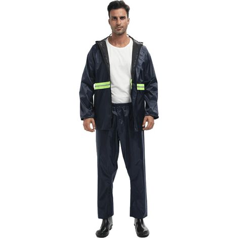 Imperméable fendu, ensemble pantalon de pluie, tissu Oxford réfléchissant, imperméable de protection pour adultes, imperméable de travail pour moto (1/5)