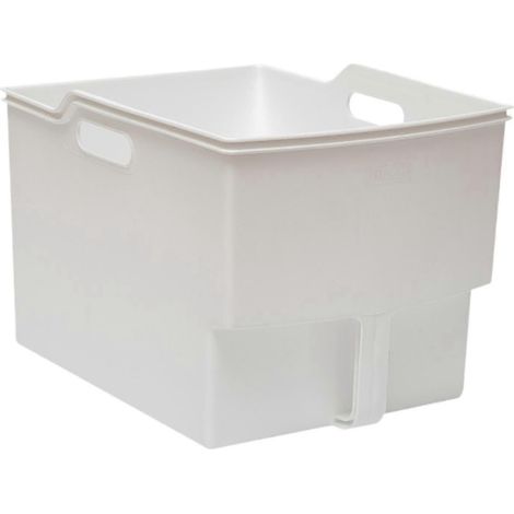 Küchenaufbewahrungsbox, tiefer Aufbewahrungsbehälter für Gewürze, Vorratskammer, Gefrierschrank-White Large (1/5)