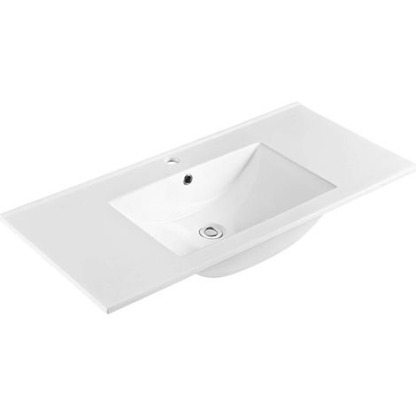 Sapho Slim - Waschbecken 101x46 cm, mit Überlauf, Hahnloch, weiß 1601-100 (1/5)