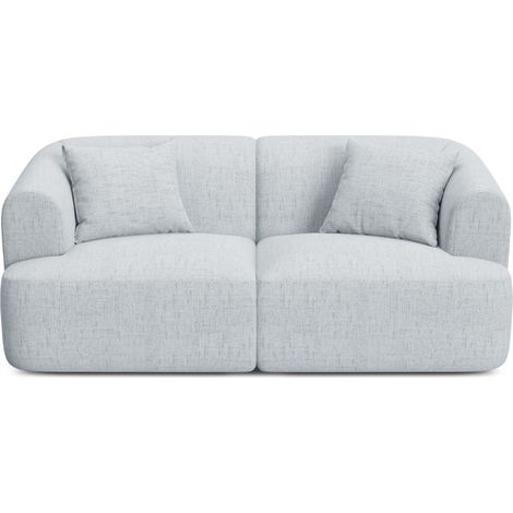 Canapé modulable 2 places en tissu structurel gris clair (1/5)