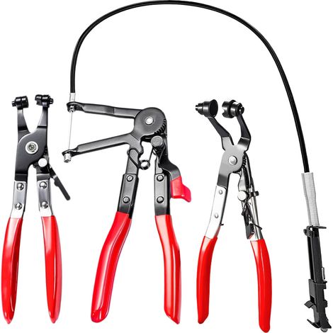 Ftrule Lot de 3 pinces pour colliers de serrage avec col droit + pince pour colliers de serrage de voiture, pince à collier de serrage avec collier de serrage de 630 mm, pour réparations automobiles (1/5)