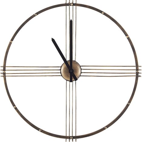 Horloge Murale Design au Style Minimaliste 64 cm de Diamètre Accessoire Déco Tendance pour Salon Chambre ou Cuisine Rétro et Moderne Beliani (1/5)