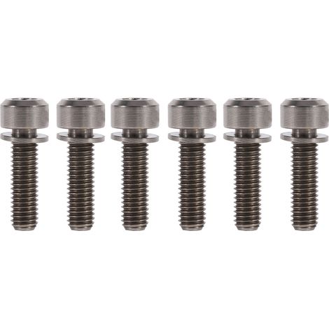 Lot de 6 vis de potence en titane M5 x 18 mm pour VTT avec rondelle (titane) (1/5)