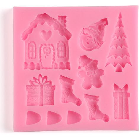 Moule À Gâteau - Moule En Silicone Pour Pâtisserie De Noël - Arbre De Noël Père Noël Renne Traineau - 1 Pièce (1/5)
