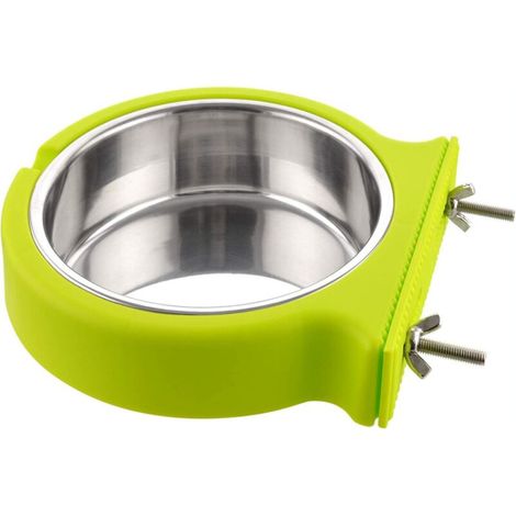 Bol amovible en acier inoxydable pour cage, gamelle suspendue pour chien, chat, lapin, oiseaux, grand vert – DELKEVIC
