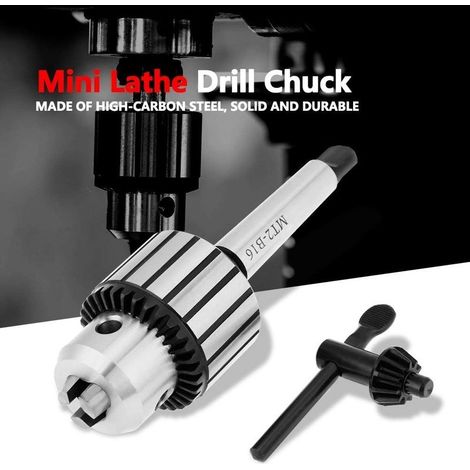 Mandrin à clé MT2 B16 pour tour métaux - 1-13mm - Acier carbone - Taraudage/alésage précis - Professionnel (1/5)