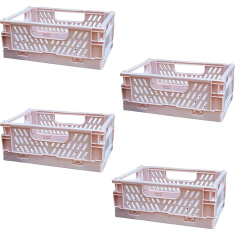 Lot de 4 Boîtes de rangement, Pliable, Plastique ABS, Portable, Cuisine Salle de bain Bureau