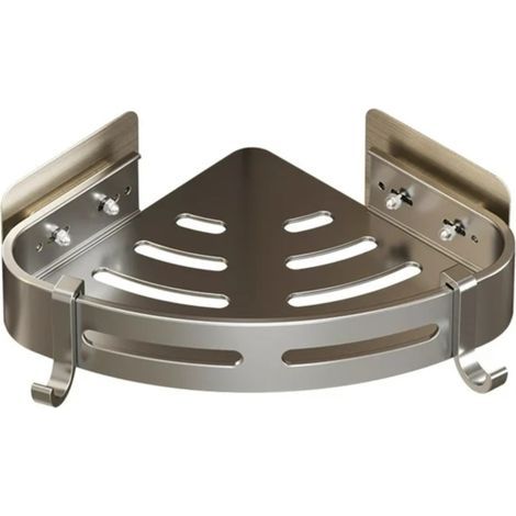 Eckregal aus Aluminium für Bad und Küche, wandmontierter Aufbewahrungskorb ohne Bohren, Badezimmerregal (1/5)