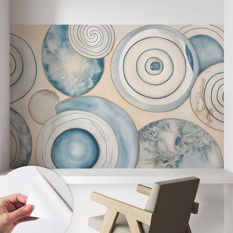 Carta da parati adesiva - lavabile - decorazione murale - per cucina - pellicola decorativa Vortici a spirale 104x70 cm (1/5)
