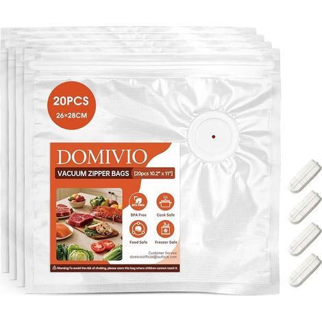 Reusable Food Vacuum Bag 26×28cm Clips (1/5)