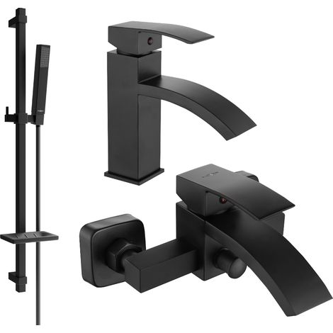 Mexen Libra DQ77 Badewannenset, Schwarz - 745103DQ77-70 (1/4)