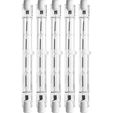 Lot de 5 ampoules halogènes R7s 118 mm 500 W à intensité variable 220-240 V (1/5)