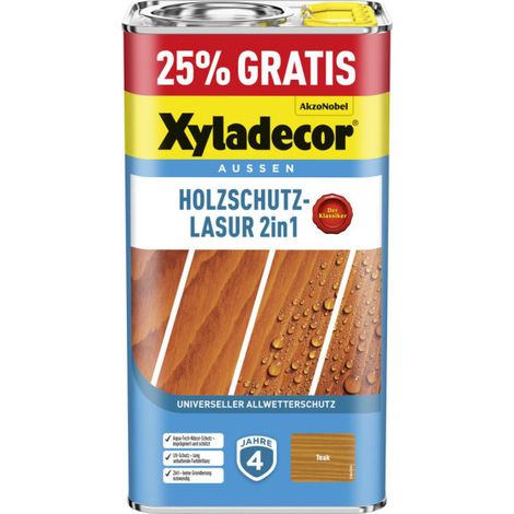 Xyladecor Holzschutzlasur 2in1 Aussen, 5 Liter, Farbton Teak (1/2)